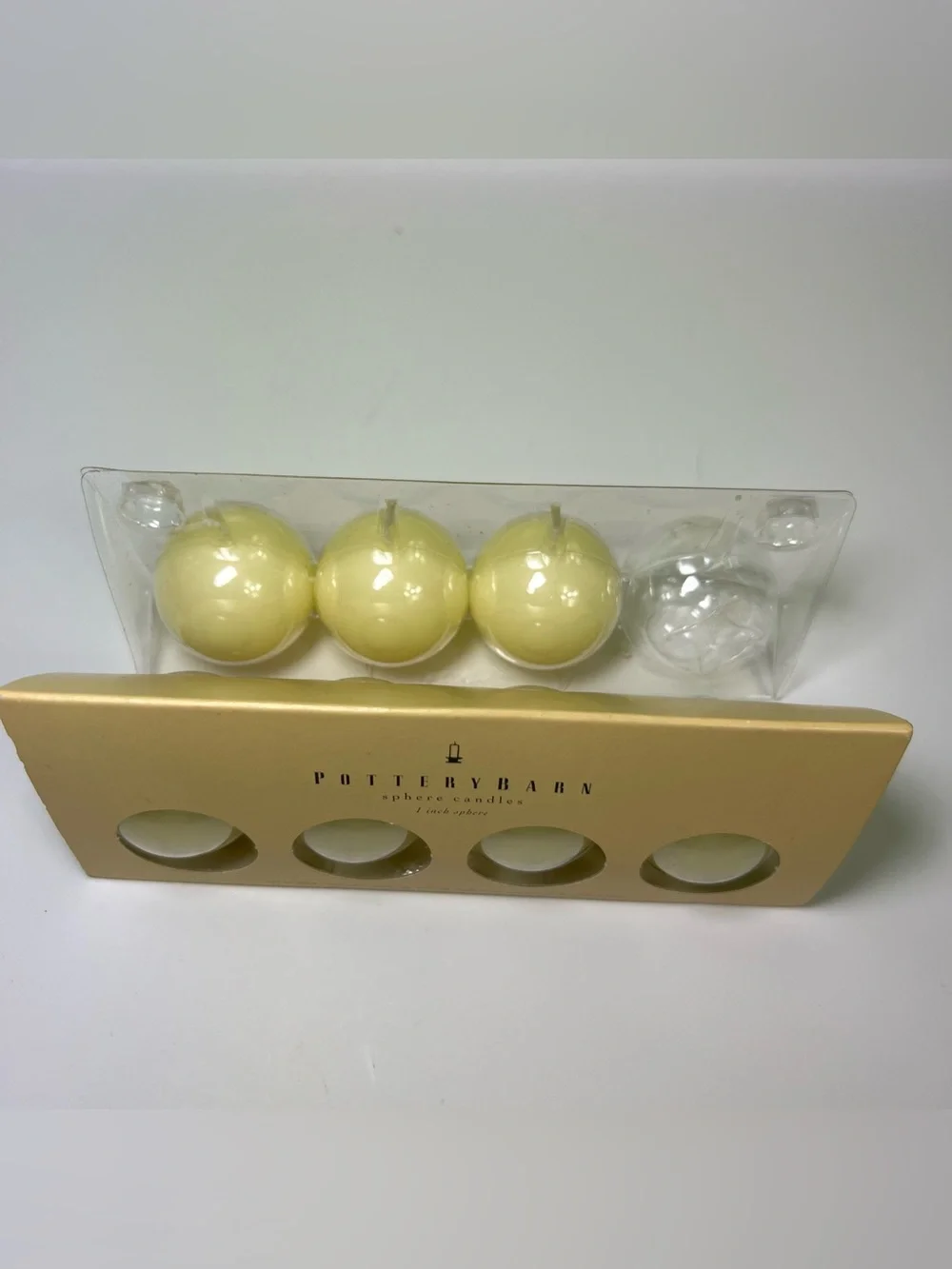 Pottery Barn Sphere Candles Ivory 1 Inch Decorative Ball Candles NIB